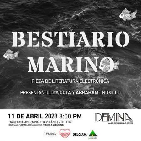 Pieza de literatura electrónica "Bestiario Marino"