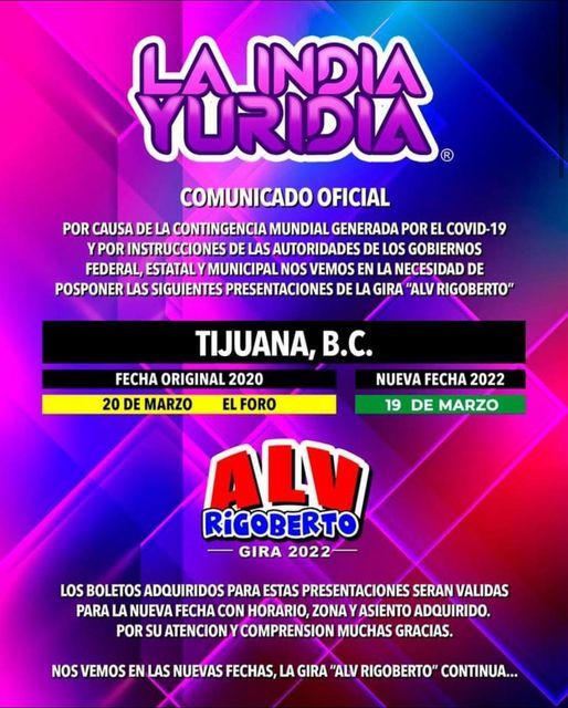 LA INDIA YURIDIA Varios eventos Tijuana Elfest.mx