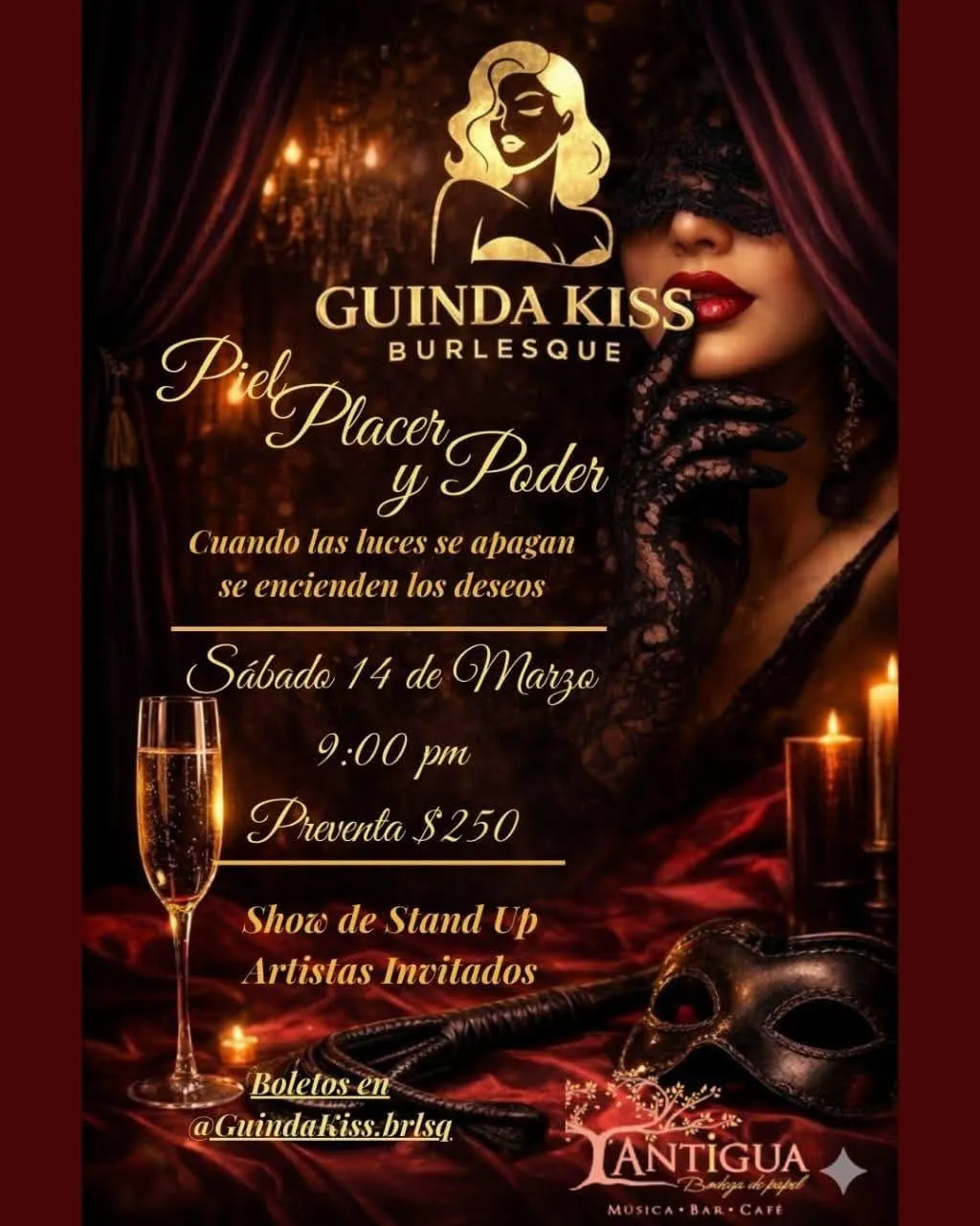 Guinda Kiss Burlesque: Skin, Pleasure and Power