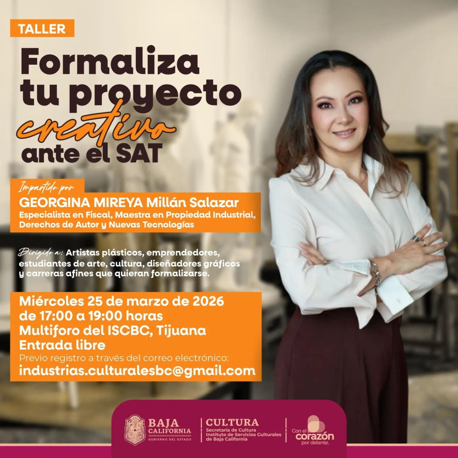 Taller | Formaliza tu proyecto creativo ante el SAT