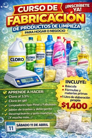 Curso de fabricación de productos de limpieza